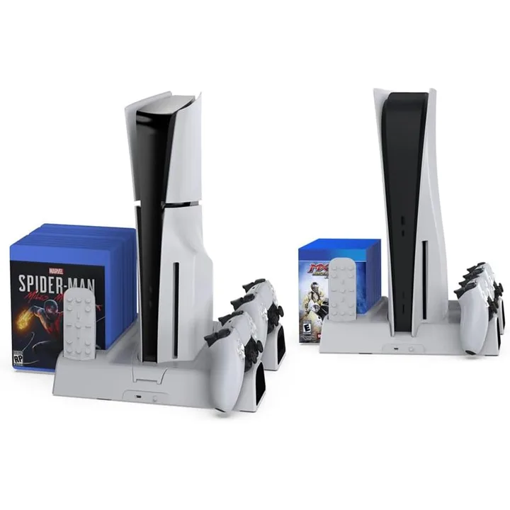 Multifunctional Cooling Station with RGB LED Controller Charging Station for PS5 Standard/Slim