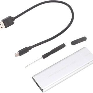 Aluminum M.2 NVME SATA SSD Enclosure Adapter, Tool-Free External SSD Reader USB C 3.1/3.2 Gen 2 10Gbps PCIe