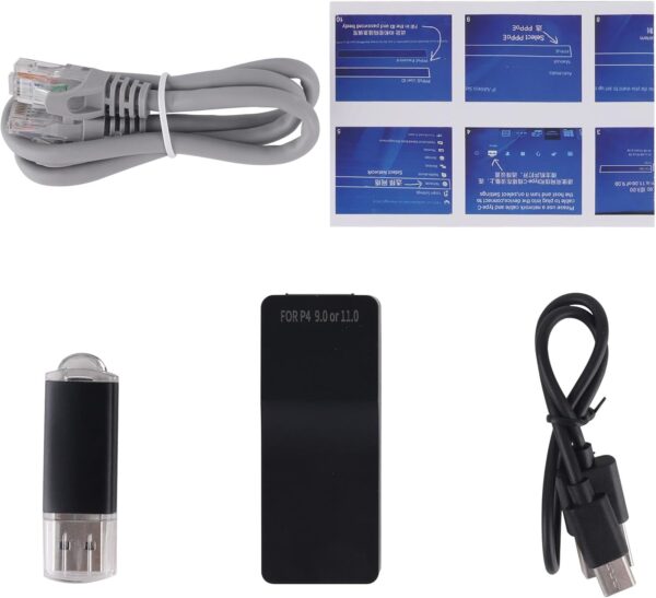 Upgrade Version 2.0 Pro One-Key JB Tool USB Adapter for PS4 FW 9.0 11.0 System PPPwn Dongle with Ethernet Type-C Cable,GoldHEN Released for PS4