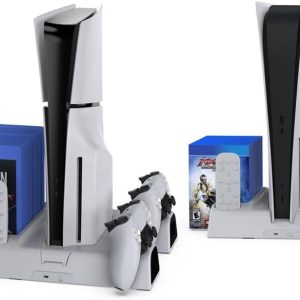 Multifunctional Cooling Station with RGB LED Controller Charging Station for PS5 Standard/Slim