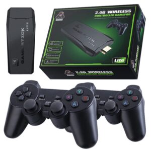 Retro Game Stick with Built-in 20,000+ Games 9 Emulators, 4K HDMI Output and 2.4GHz Wireless Controller for TV Plug and Play